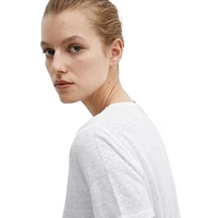 T-shirt à col en V lin