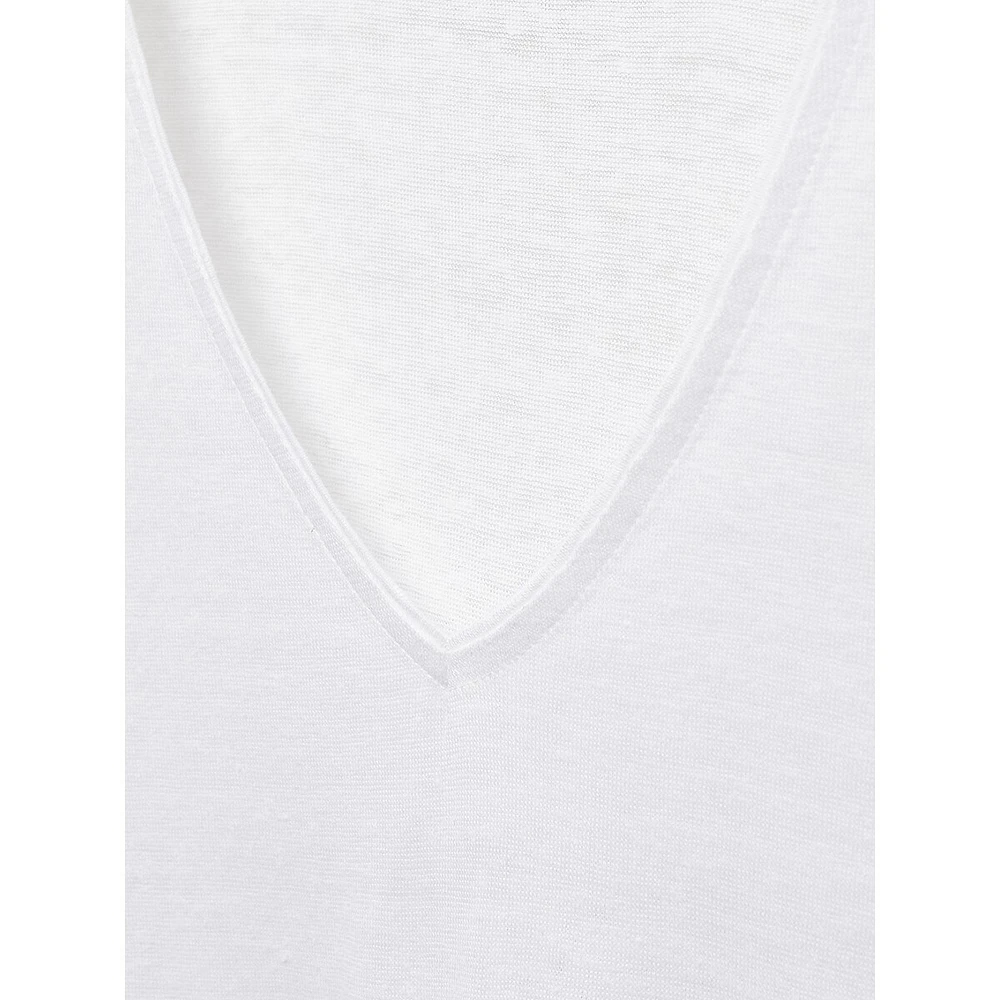 T-shirt à col en V lin