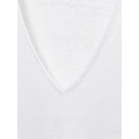 T-shirt à col en V lin