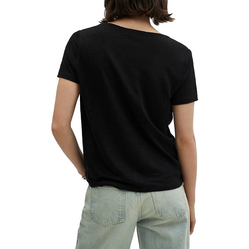 Linen V-Neck T-Shirt