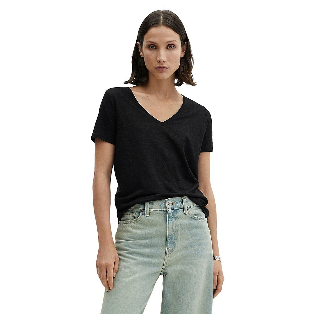 Linen V-Neck T-Shirt