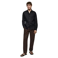 Parrot Linen Button-Down Shirt