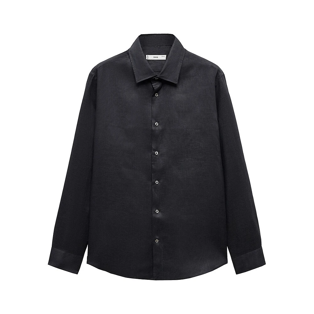 Parrot Linen Button-Down Shirt