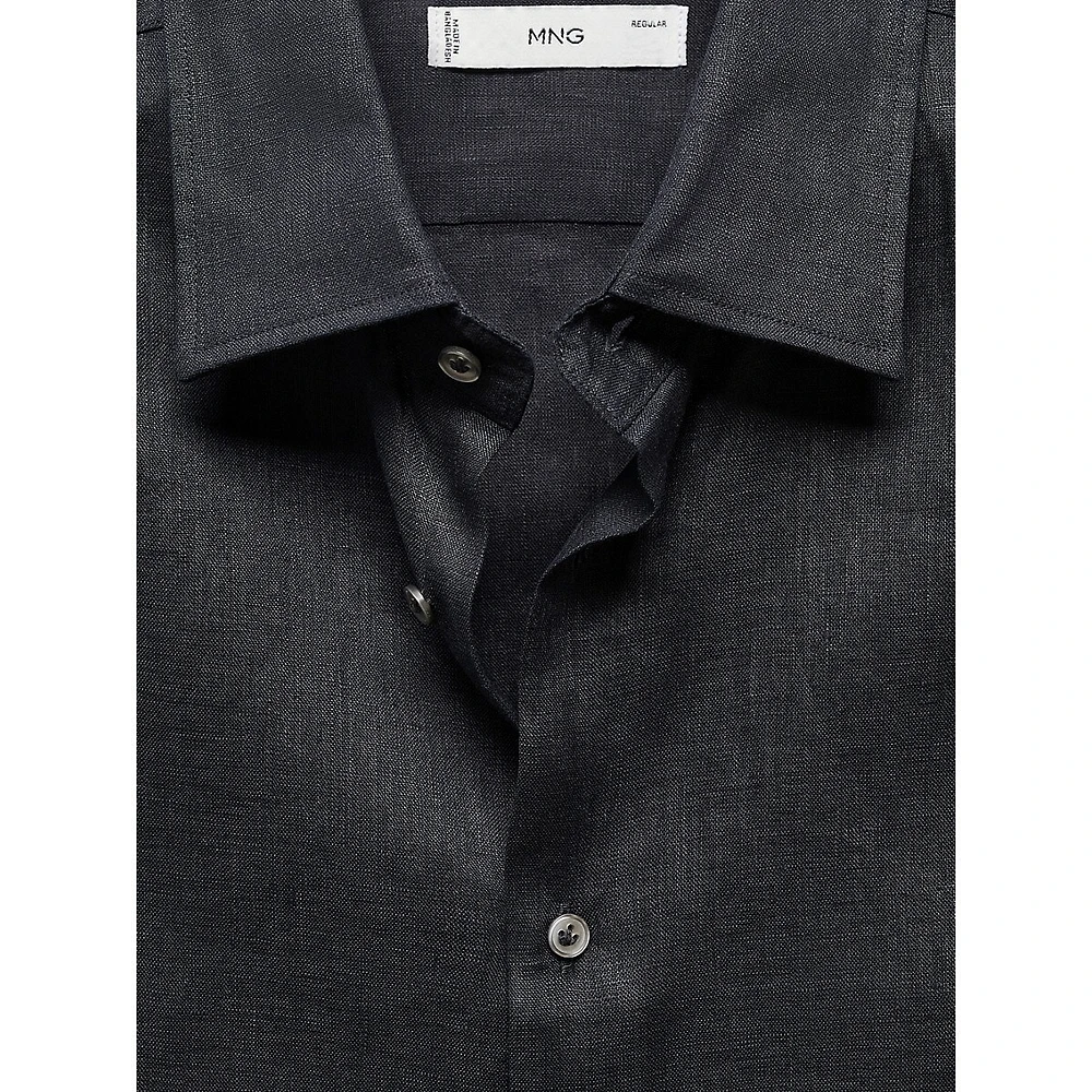 Parrot Linen Button-Down Shirt