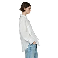 Regina Ramie & Cotton Patch-Pocket Shirt