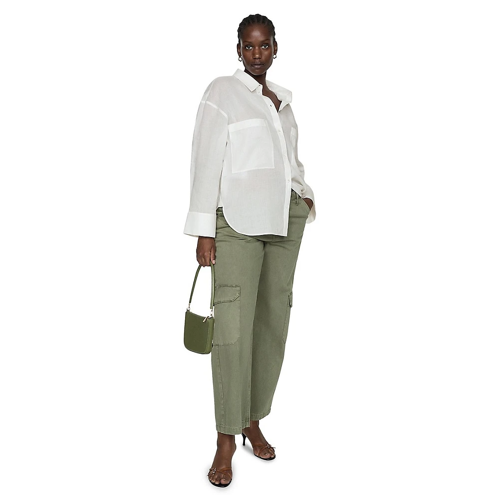 Regina Ramie & Cotton Patch-Pocket Shirt