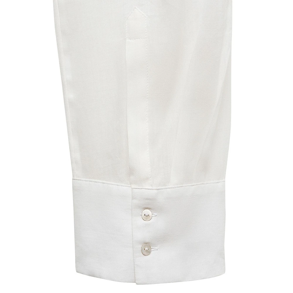 Regina Ramie & Cotton Patch-Pocket Shirt