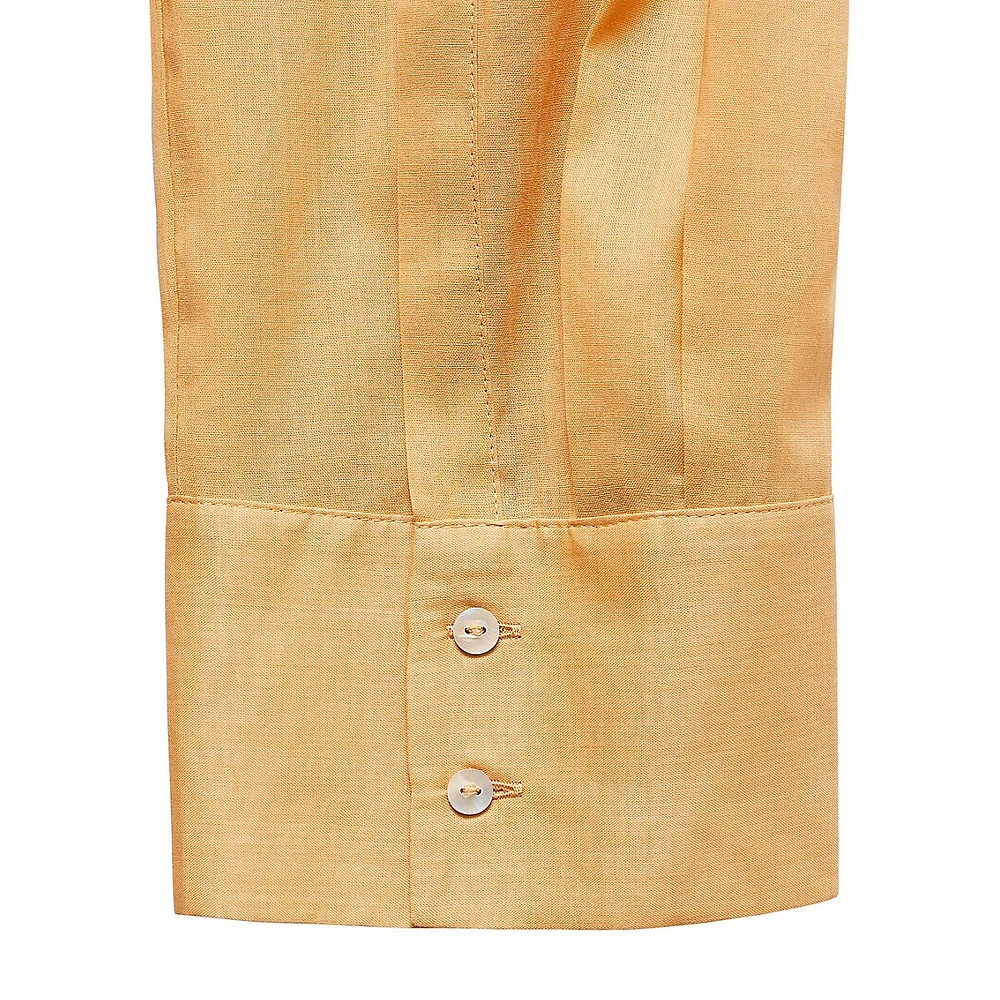 Regina Ramie & Cotton Patch-Pocket Shirt