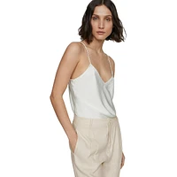 Pantalon en lin plissé à jambes larges