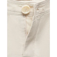 Pantalon en lin plissé à jambes larges