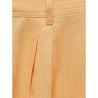 Linen Pleated Wide-Leg Pants