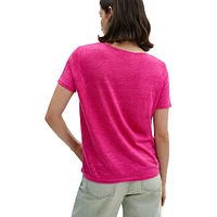 Linen V-Neck T-Shirt