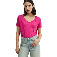 Linen V-Neck T-Shirt