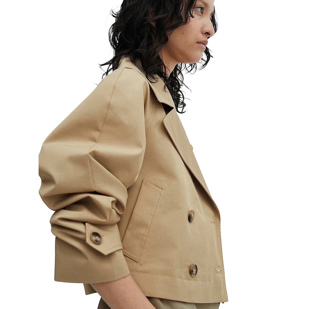 Cropped Trench-Style Jacket