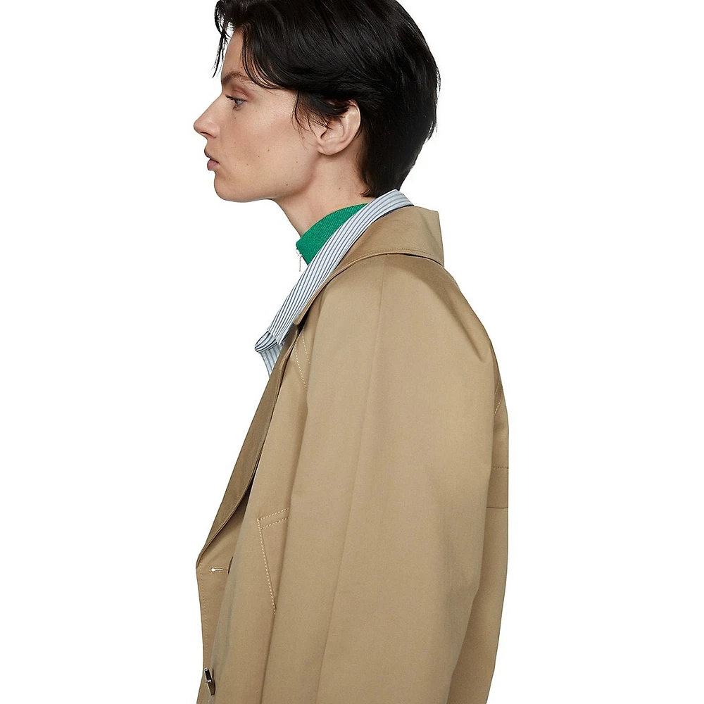 Cropped Trench-Style Jacket