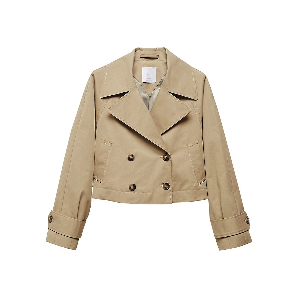 Cropped Trench-Style Jacket