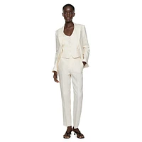 Boreli Linen Straight-Leg Suit Trousers