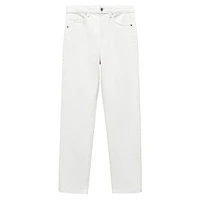 Blanca Straight-Fit Frayed-Hem Cropped Jeans