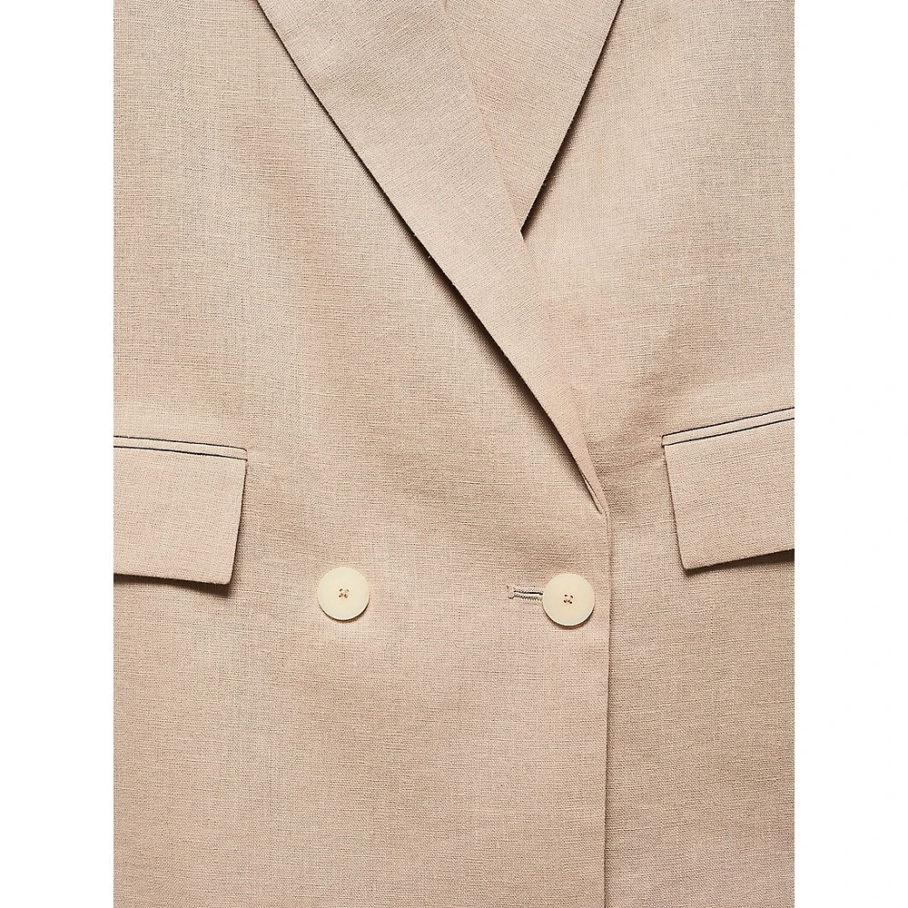 Double-Breasted Linen Blazer