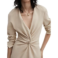 Julinda Collared Twist-Knot Dress