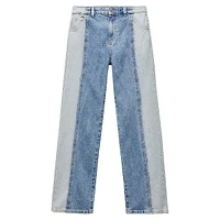 Olivia Two-Tone Straight-Leg Jeans