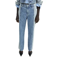 Olivia Two-Tone Straight-Leg Jeans