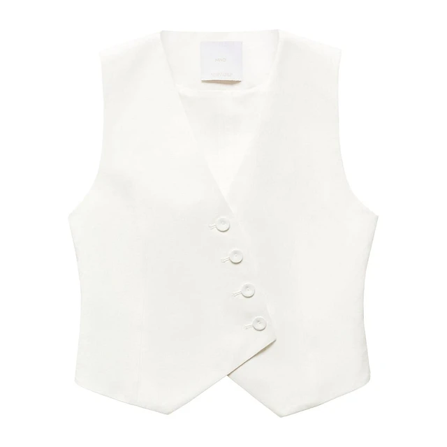 Lugo Linen-Blend Asymmetric Suit Vest