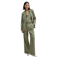 Alicant Pleated Wide-Leg Suit Trousers