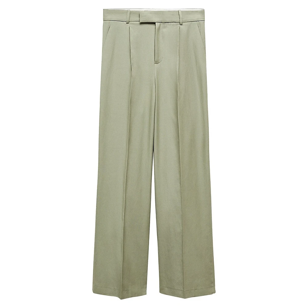 Alicant Pleated Wide-Leg Suit Trousers