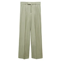 Alicant Pleated Wide-Leg Suit Trousers