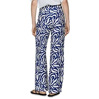 Travel Printed Wide-Leg Pants