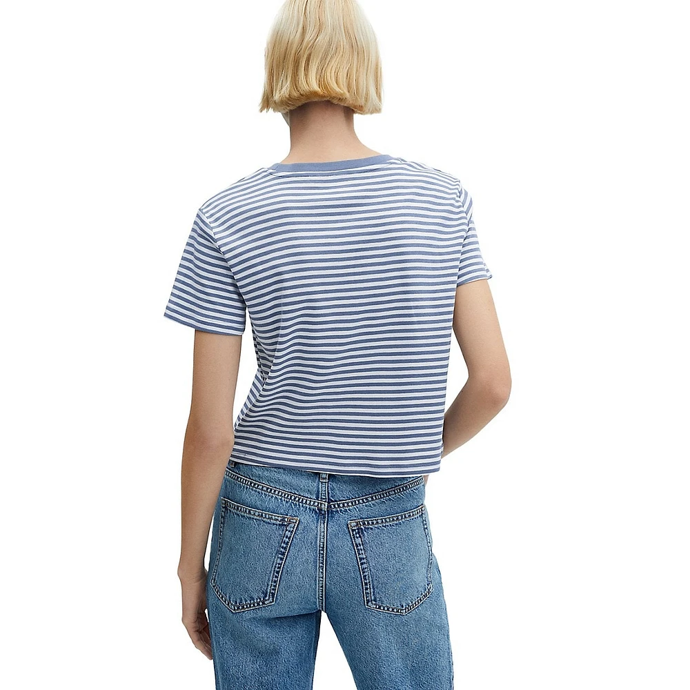 Estrella Striped Cotton T-Shirt