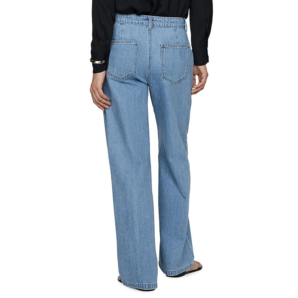 Arletita Pleated Straight-Leg Jeans