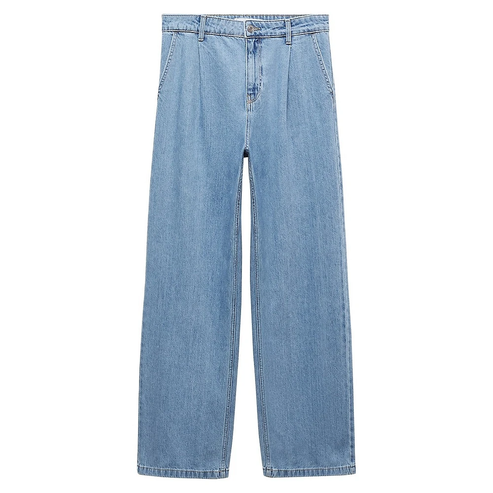 Arletita Pleated Straight-Leg Jeans