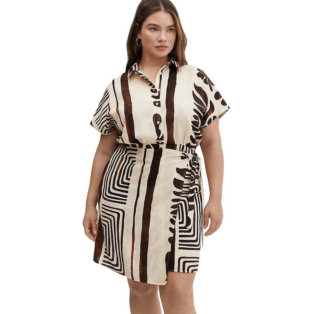 Karina Printed Wrap-Skort Shirtdress