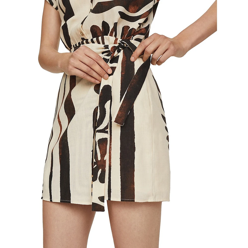 Karina Printed Wrap-Skort Shirtdress