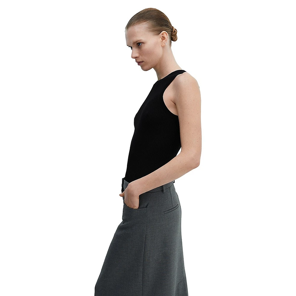 Karl Sleeveless Fitted Ribbed Top