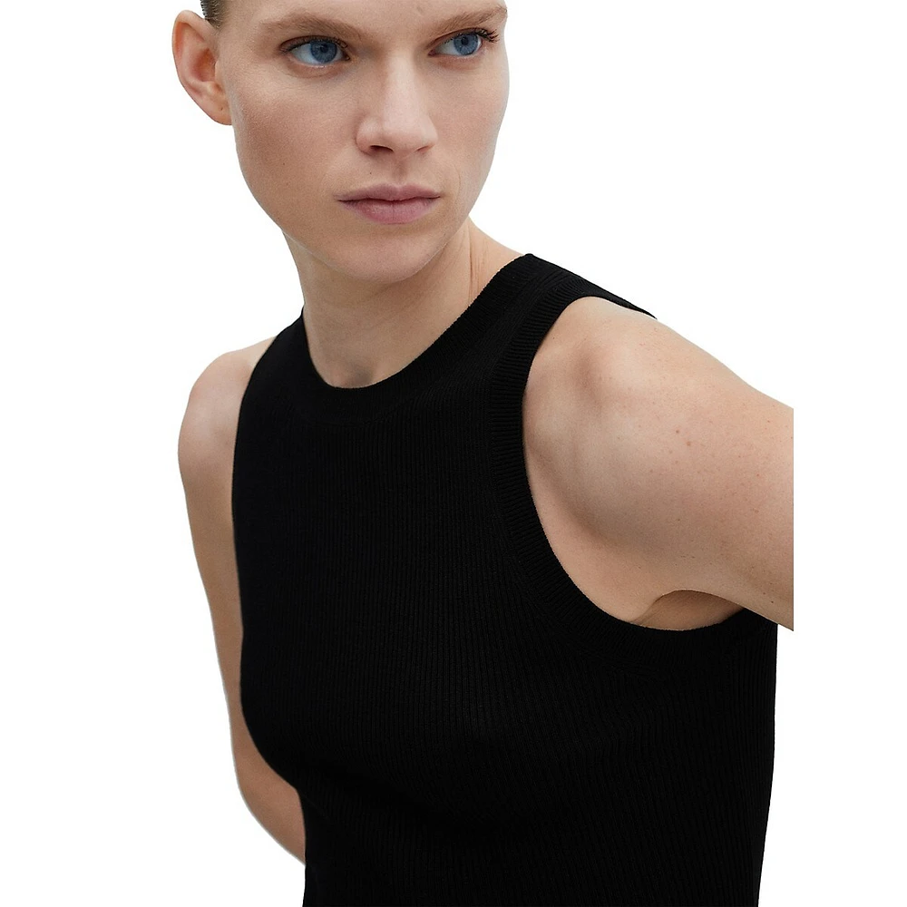 Karl Sleeveless Fitted Ribbed Top