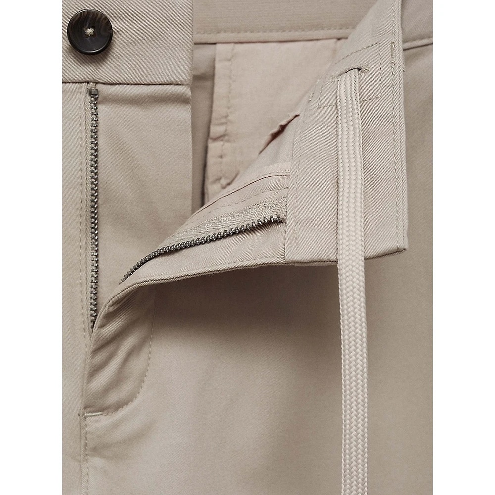 Prato Stretch-Cotton Tapered Cropped Trousers