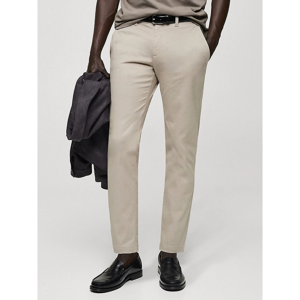 Prato Stretch-Cotton Tapered Cropped Trousers