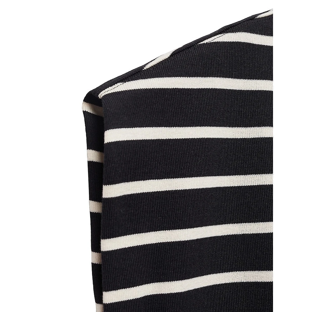 Padded-Shoulder Striped T-Shirt