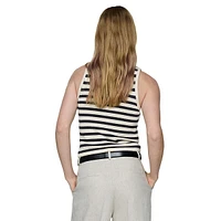 Eliot Sleeveless Striped Knit Top