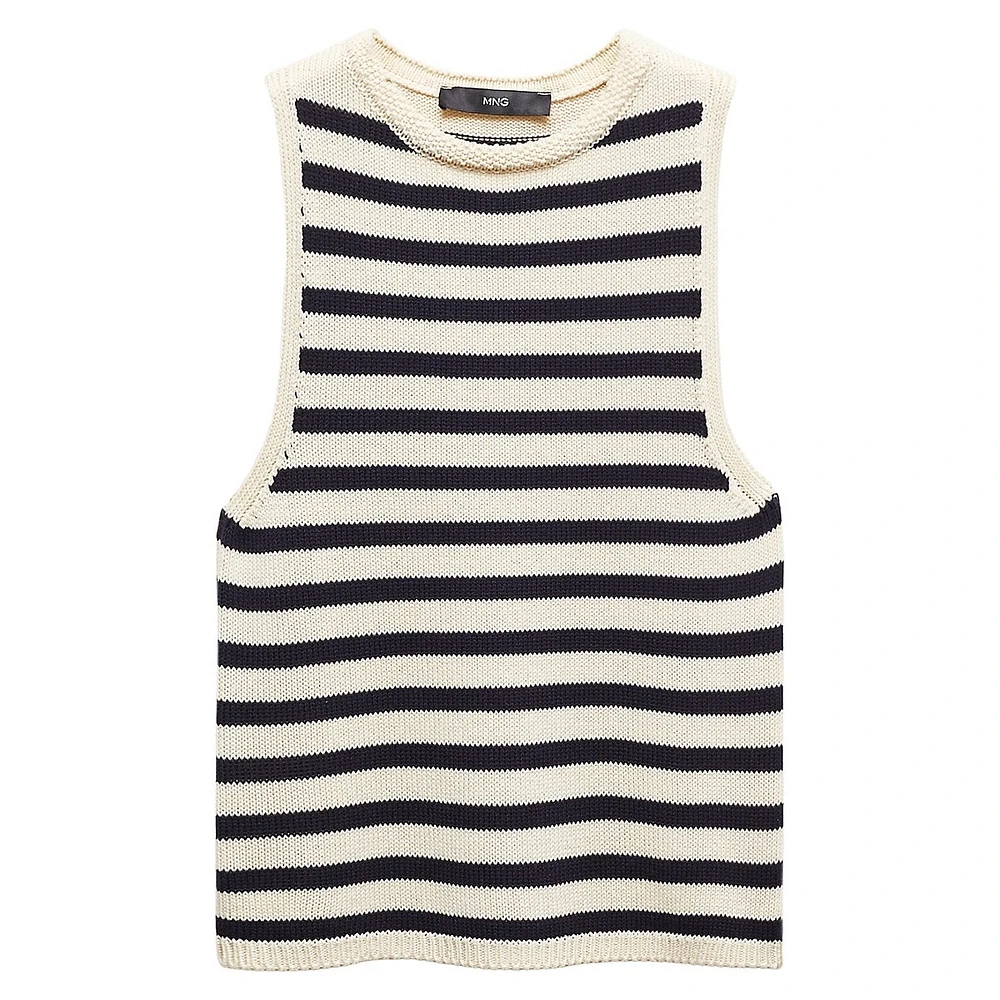 Eliot Sleeveless Striped Knit Top