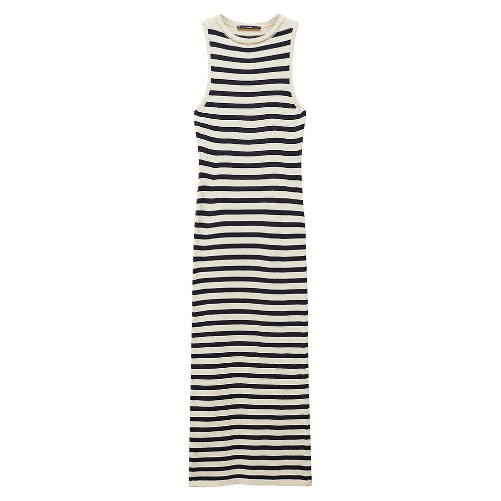 Bodycon Striped Knit Midi Dress