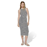 Bodycon Striped Knit Midi Dress