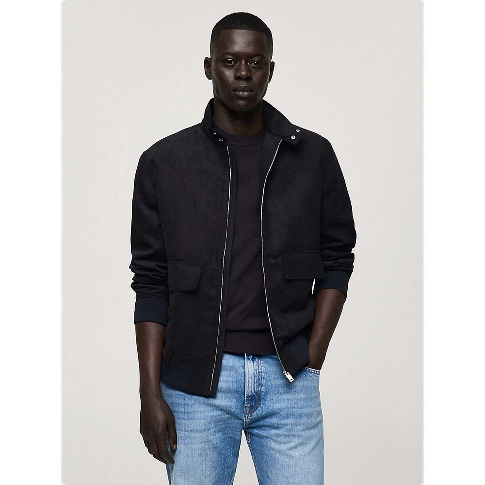 Jack Faux Suede Bomber-Style Jacket