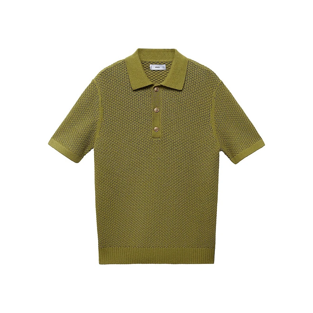 Libre Braided-Knit Polo Shirt