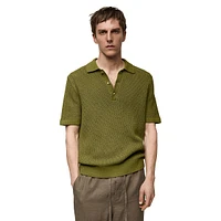 Libre Braided-Knit Polo Shirt