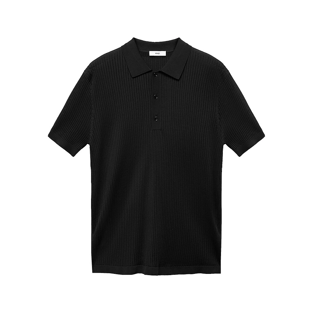 Talaia Ribbed-Knit Polo Shirt