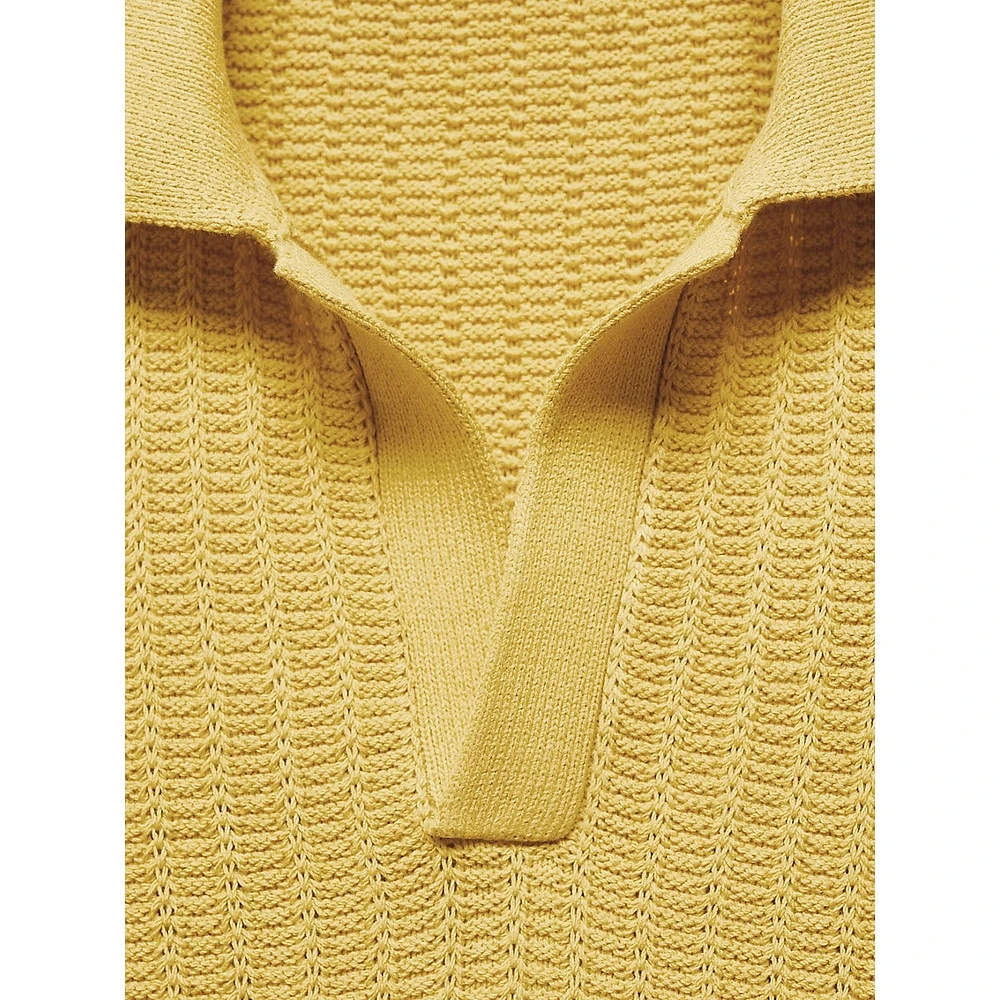 Nomad Braided-Knit Polo Shirt
